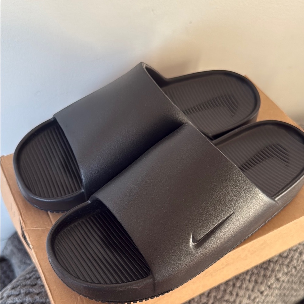 Nike Black Slide Sandals with Logo